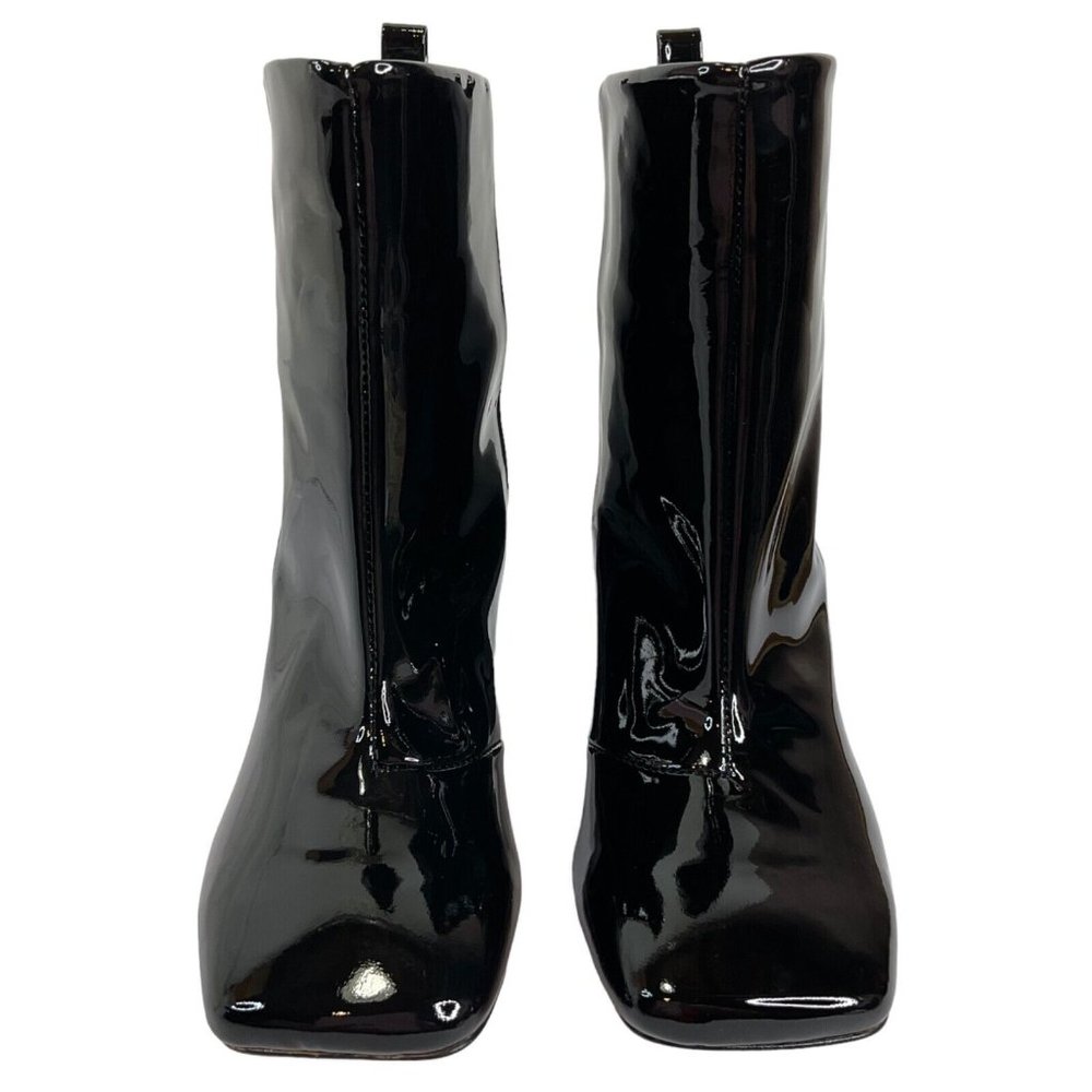 Good American Shoes Booties Womens Sz 5.5 Black Patent Block Heel $329 Nwb - Picture 3 of 12